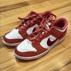 Nike Dunk Low Red and White Shoes